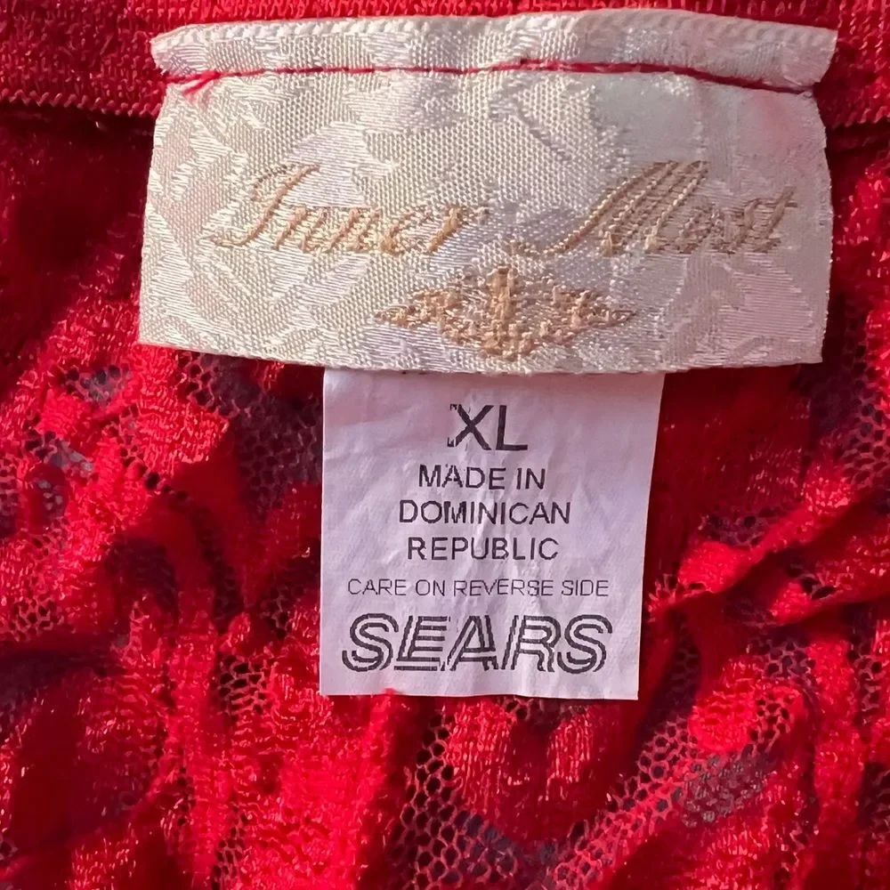 Vintage Inner Most Red Lace Slip Dress Size XL Lingerie - Picture 3 of 7